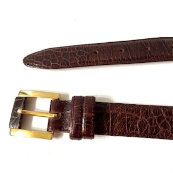 Joan & David Women’s Brown Vera Pelle Italian Belt with Metal Buckle, Size S - Picture 3 of 5
